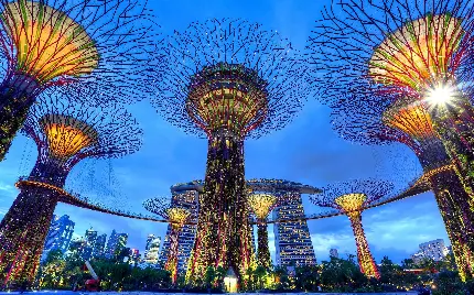 جذاب ترین تصویر برج های بلند و درخشان در سنگاپور با کیفیت HD