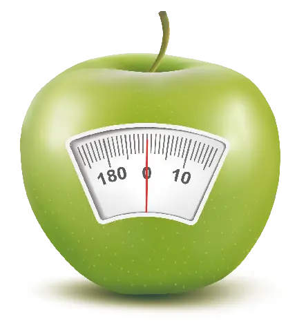 قاب جالب ترازو روی سیب با خواص عالی برای کاهش وزن