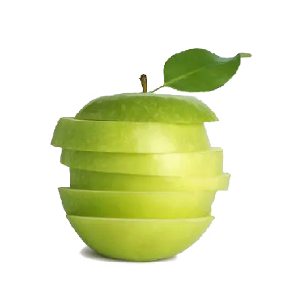 لوگو سلامت محور سیب سبز لایه لایه و طبقه طبقه شده