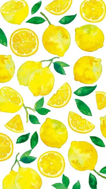 دانلود بک گراند فانتزی از نقاشی لیمو های آبرنگی زرد رنگ