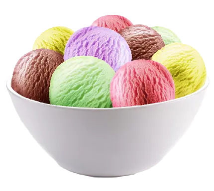 دانلود عکس ظرف پر از انواع مختلف بستنی های اسکوپی رنگارنگ 