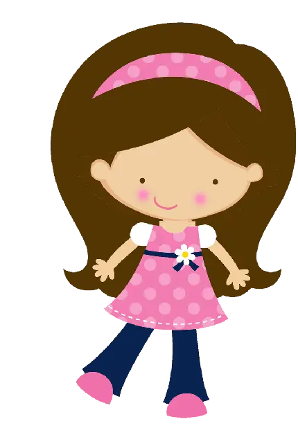 PNG رایگان و پربازدید کارتونی دختر بچه با لباس های مرتب