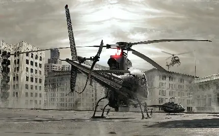 عکس پس زمینه پسرانه جنگی از هلیکوپتر در حال پرواز 