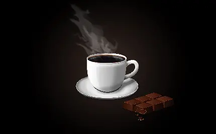 دانلود پس زمینه ترکیب مینیمالیستی فنجان قهوه داغ و شکلات
