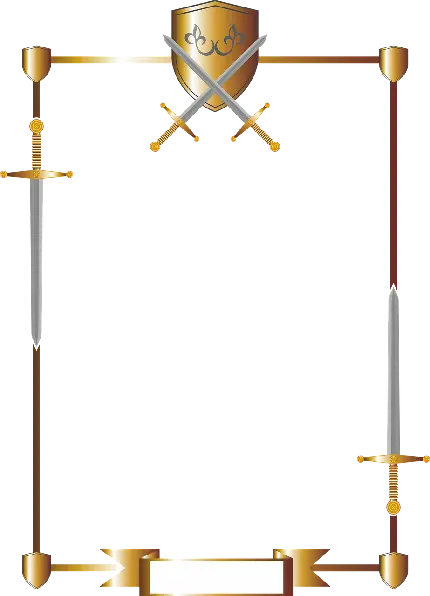 کادر و قاب آماده با طرح شمشیر برای جایگذاری عکس یا نوشتن متن