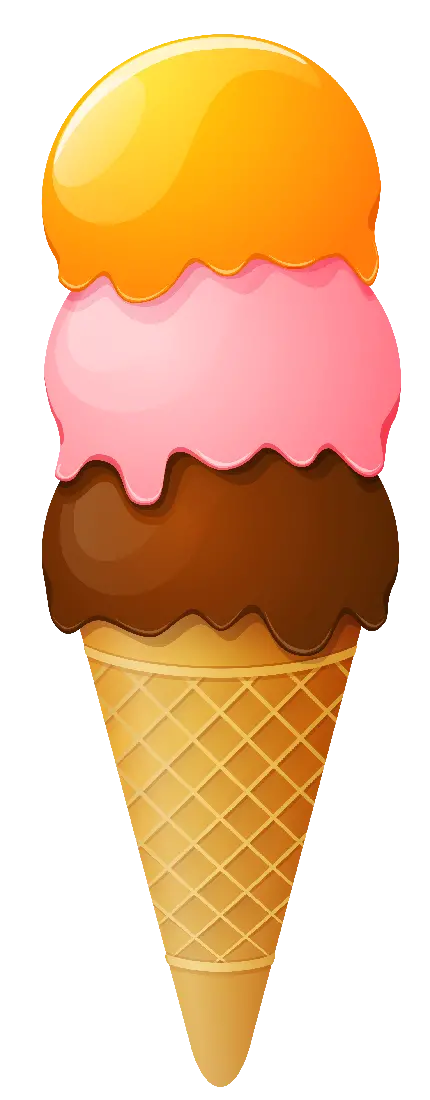 نقاشی گرافیکی PNG کامپیوتری رایگان از بستنی قیفی  