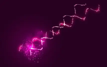 عکس زمینه بنفش صورتی ساده نورانی با طرح دی ان ای DNA