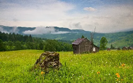 بارگیری عکس کلبه ی کوچک در طبیعت دیدنی و خارق العاده