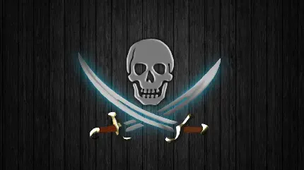 تصویر لوگوی دزدان دریایی با شمشیر و جمجمه برای پروفایل واتساپ