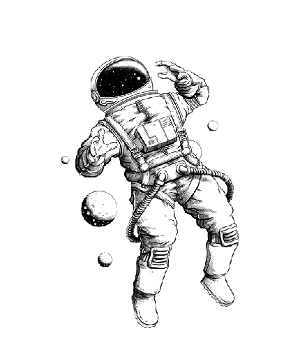 عکس طرح تاتو فضانورد روی بازو با کیفیت عالی و در فرمت png