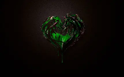 جذاب ترین عکس فانتزی قلب ساخته شده از فولاد پر از رنگ سبز 