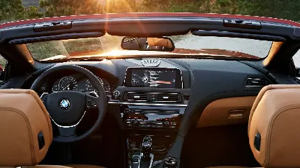 بارگیری زمینه لوکس و دلپذیر از نمای داخل ماشین BMW