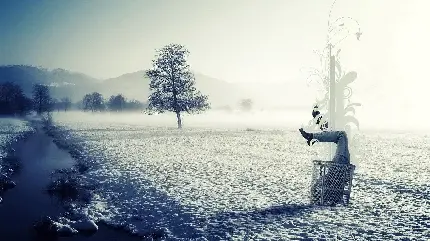 تصویر وایب سرد و بی روح زمستانی بهترین اثر هنر انتزاعی