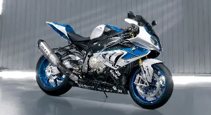 عکس موتور سیکلت BMW S 1000 RR به رنگ آبی نقره ای پسرانه