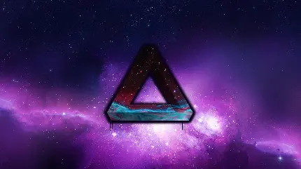 عکس ادیت شده و فتوشاپی مثلث پنروز راجر پنروز با زمینه کهکشان