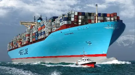 عکس کشتی باری مرسک لاین بزرگترین مجموعه کشتیرانی جهان
