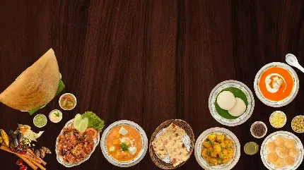 عکس انواع غذای خوش طعم رستوران روی سطح چوبی برای تایپ