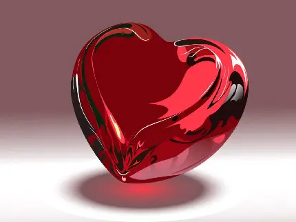 تصویر زیبا ترین قلب شیشه ای قرمز برای پروفایل گروه های واتساپ