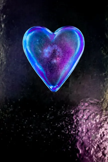 عکس قلب شیشه ای آبی مناسب زمینه موبایل دختر خانم های کیوت