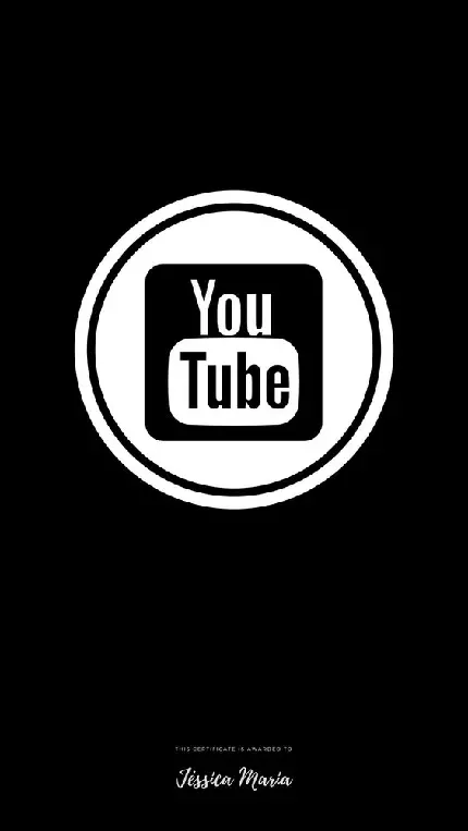 لوگو یوتیوب با قالب دایره ای سیاه سفید مخصوص کاور هایلایت