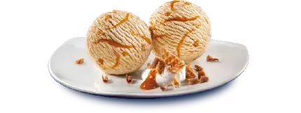 عکس PNG ساده از دو اسکوپ بستنی عسلی خوشمزه 