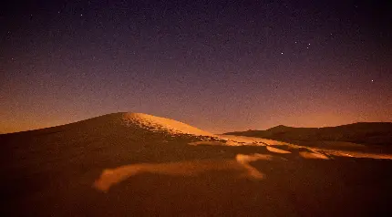 عکس آسمان شب با ماه و ستاره