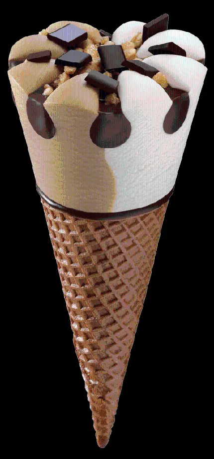 دانلود عکس واقعی بستنی قیفی تزئین شده با کاکائو png