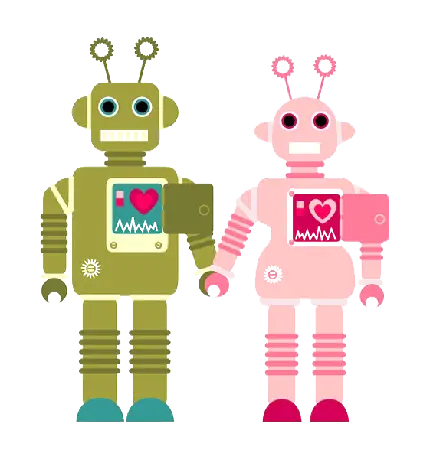جذاب ترین عکس Png فانتزی زوجی ربات های عاشق برای فتوشاپ