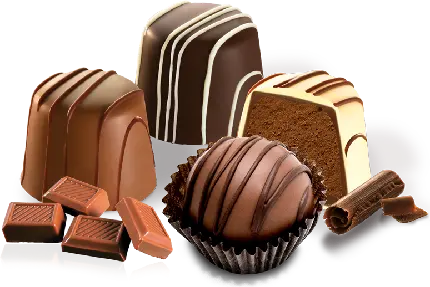 عکس شیک انواع شیرینی و شکلات های کاکائویی با فرمت PNG