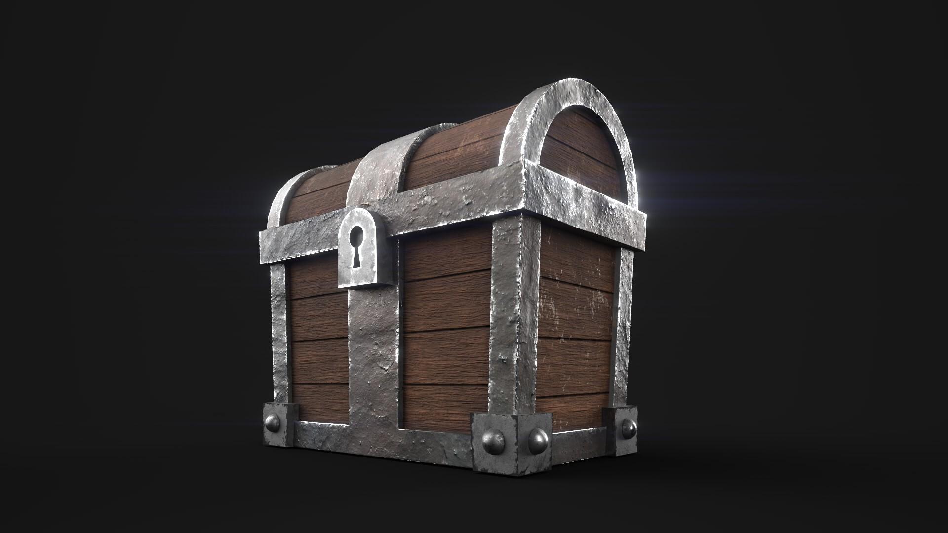 تصویر صندوقچه گنج با طرح های باستانی برای بازی های ویدئویی