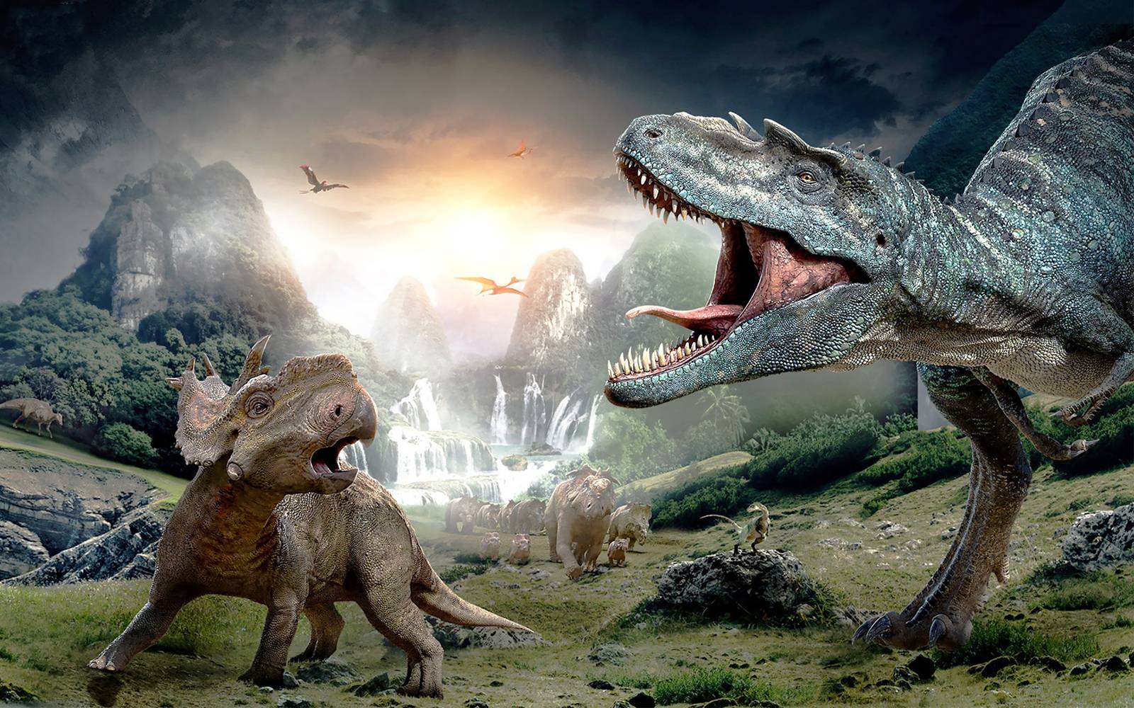 دانلود تصویر واقعی و پربازدید جنگ دایناسورها با کیفیت فول اچ دی 