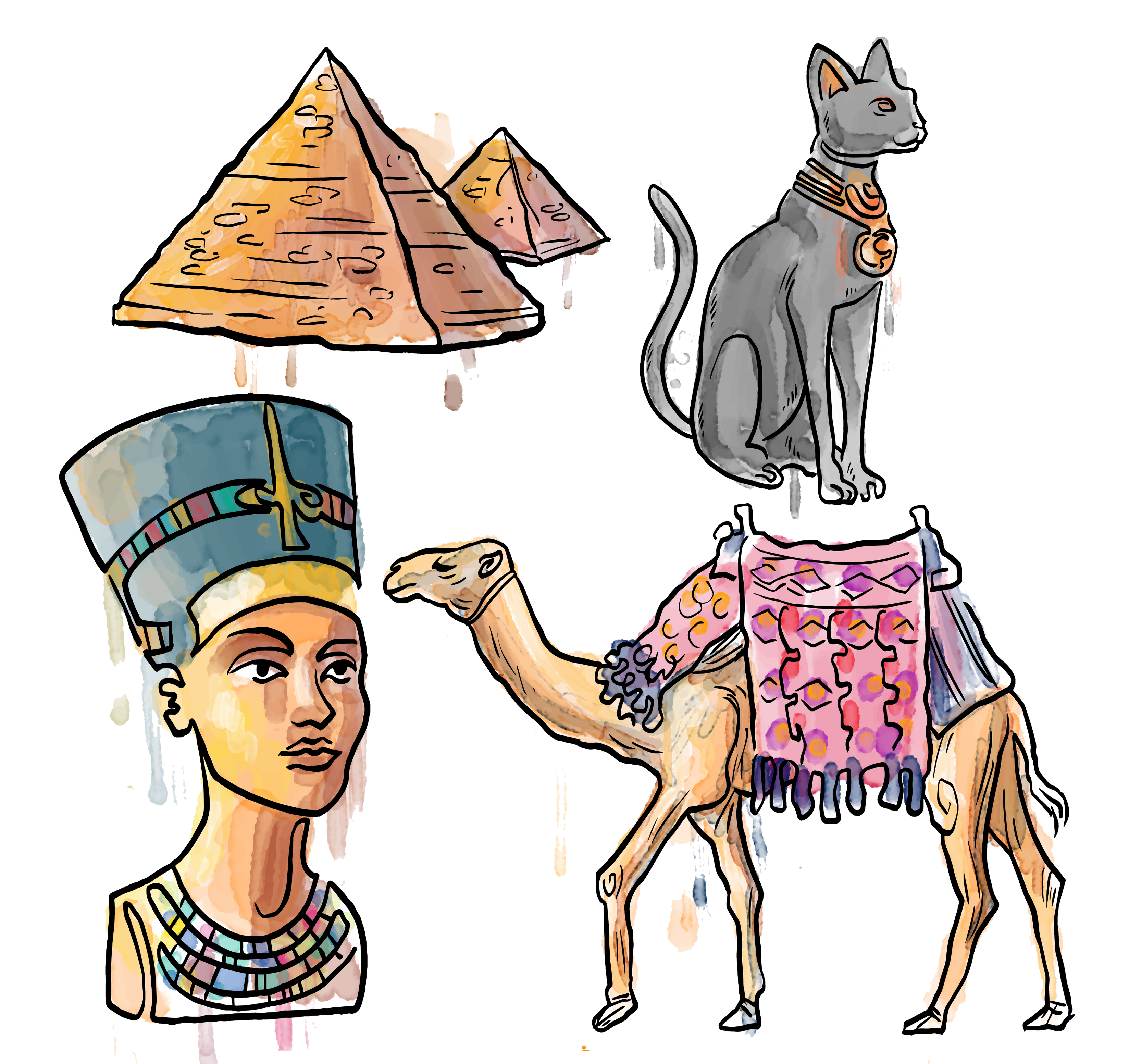 دانلود رایگان تصاویر گربه شتر و اهرام مصر با فرمت PNG پی ان جی 