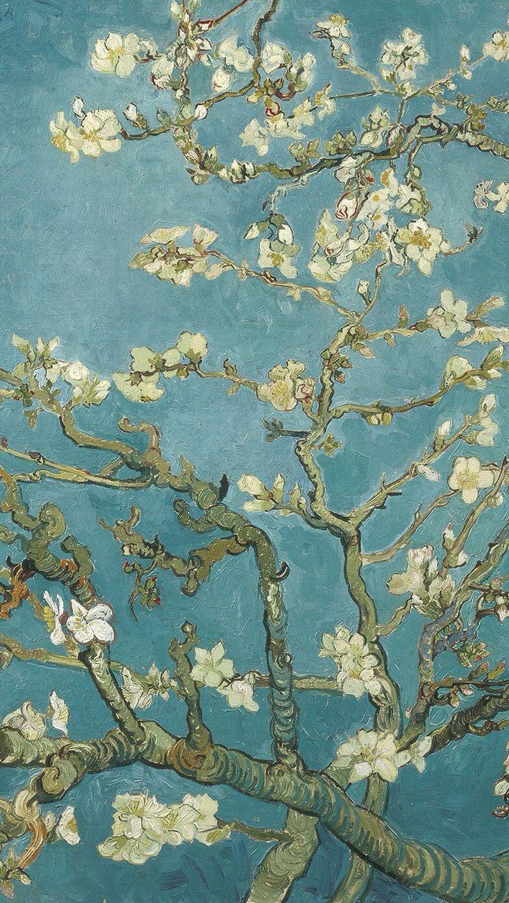 عکس نقاشی شکوفه های بادام ونسان ون گوگ مشهور ترین نقاش 