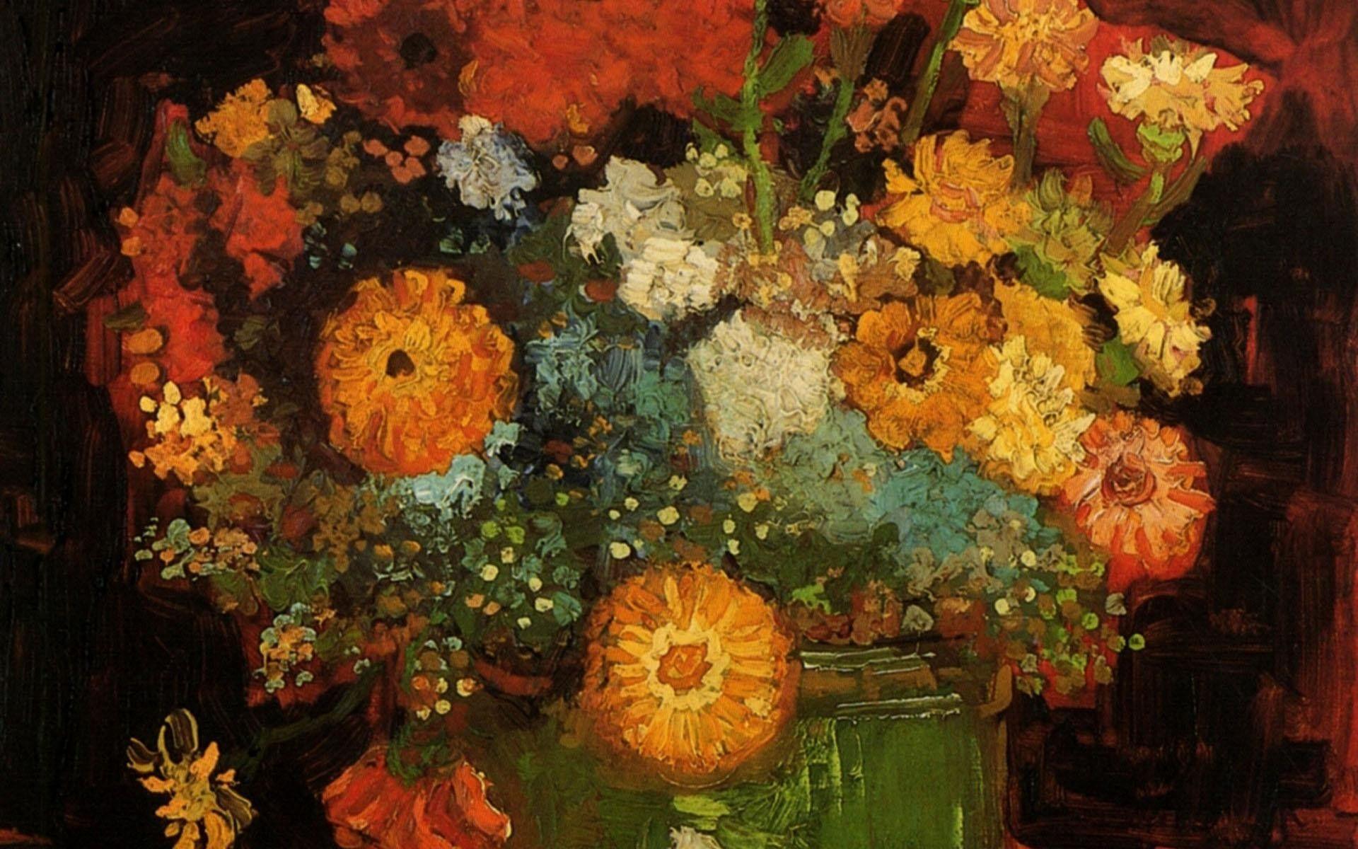 نقاشی گل های آفتاب گردان نقاش معروف به نام ونسان ون گوگ