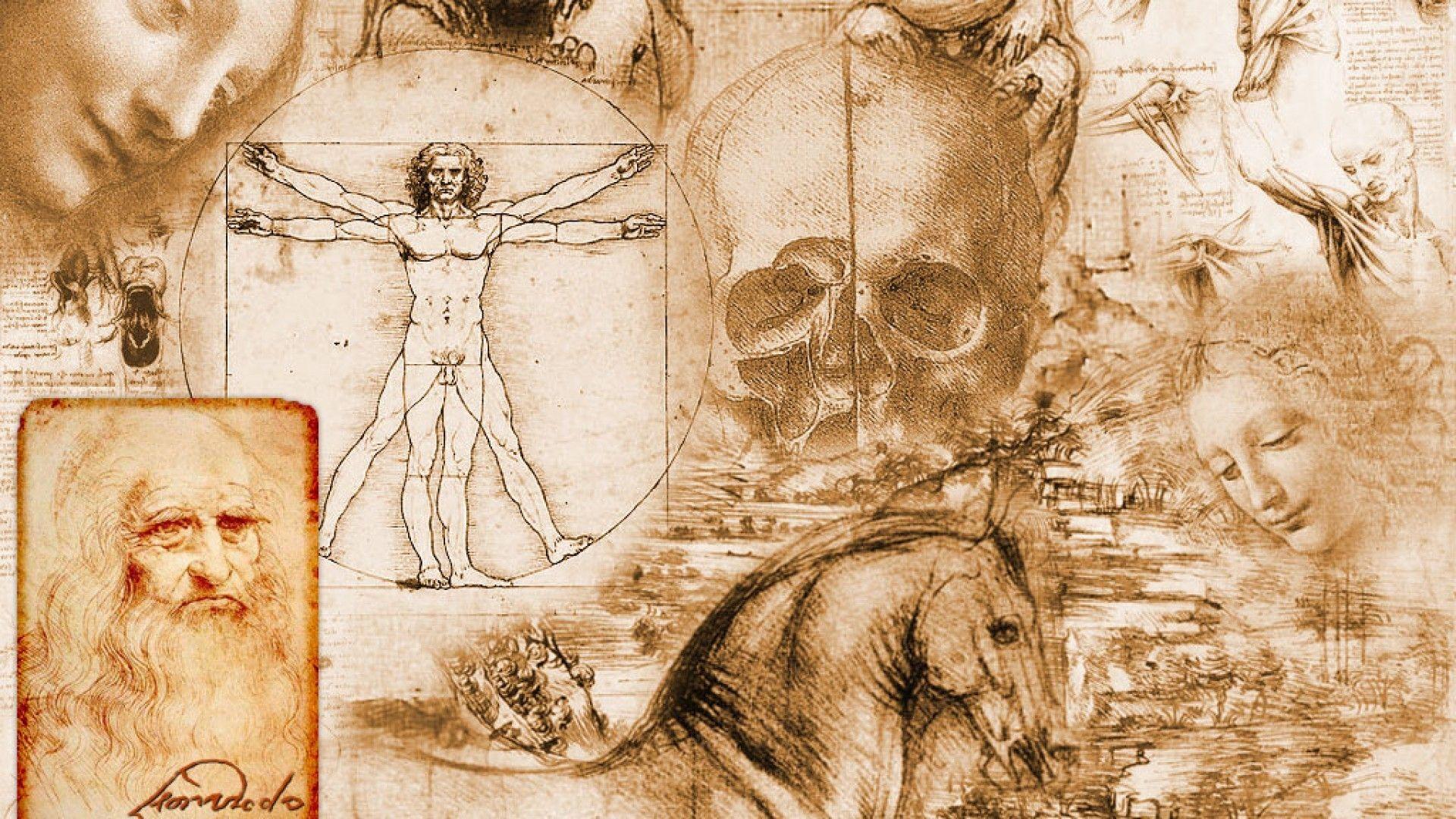 مرد ویترویوسی اثر لئوناردو داوینچی و مونالیزا در یک اثر