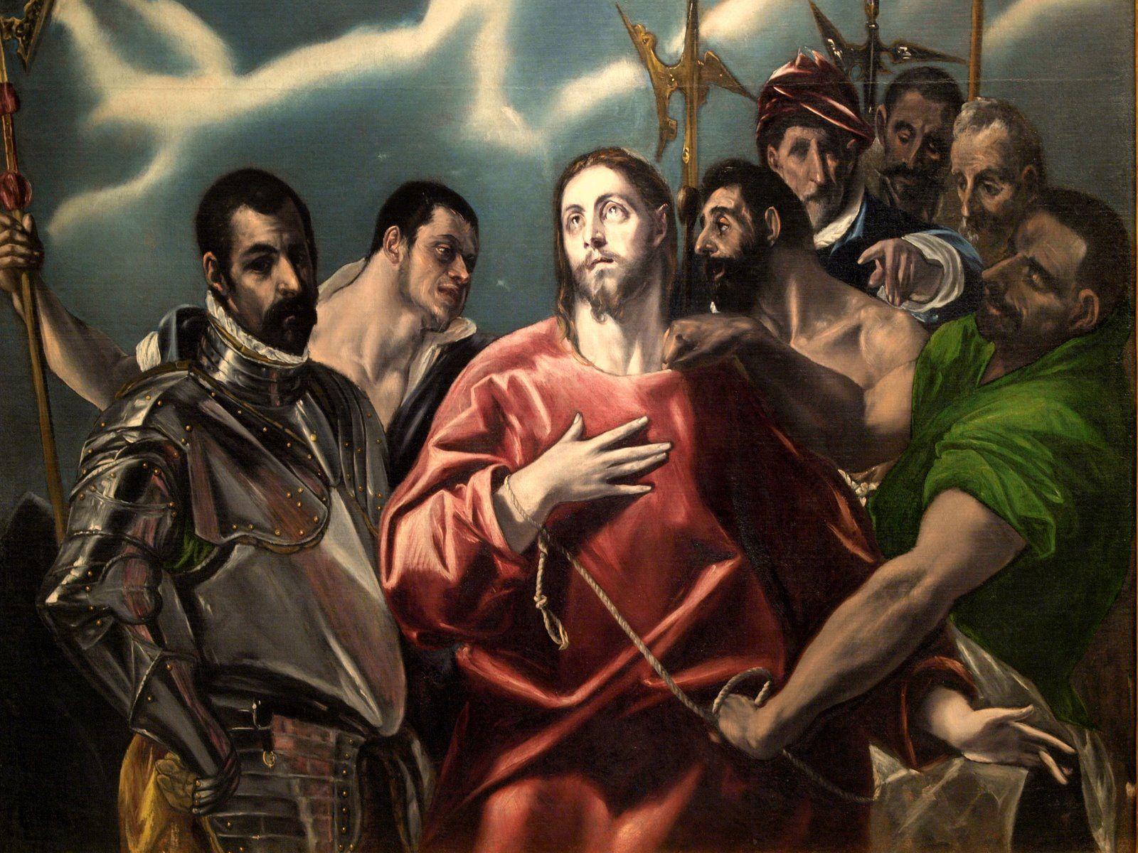  دلنلود عکس زمینه نقاشی ال گرکو با موضوع مسیح و اطرافیانش 
