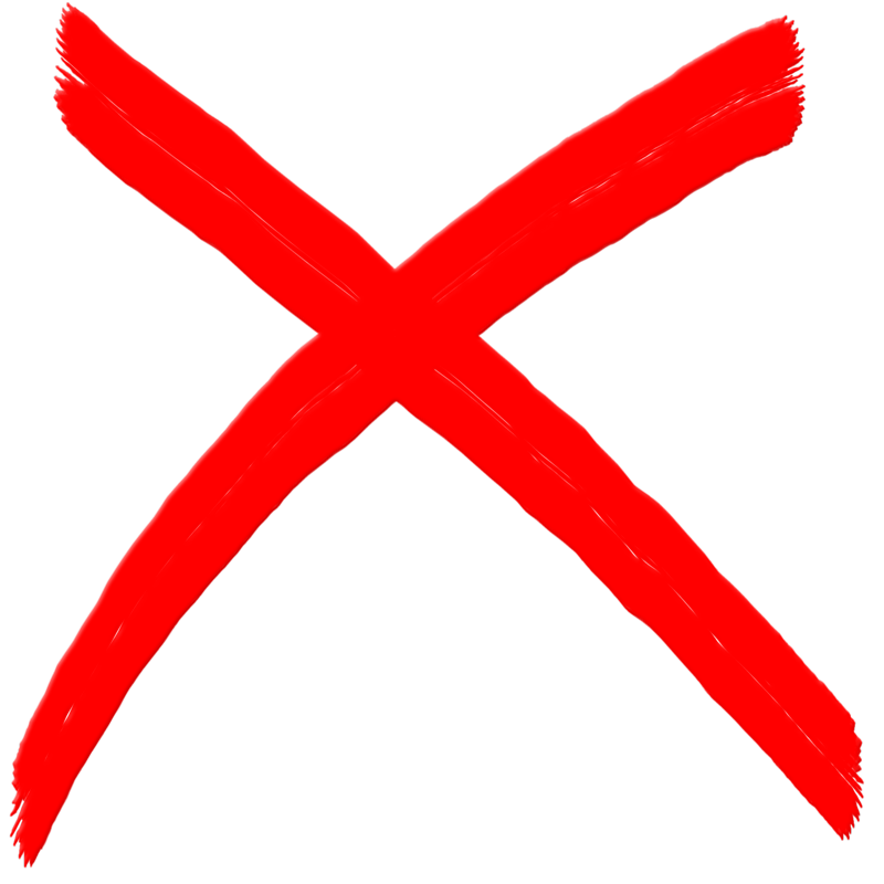 علامت ضربدر قرمز بدون عکس زمینه و آماده استفاده