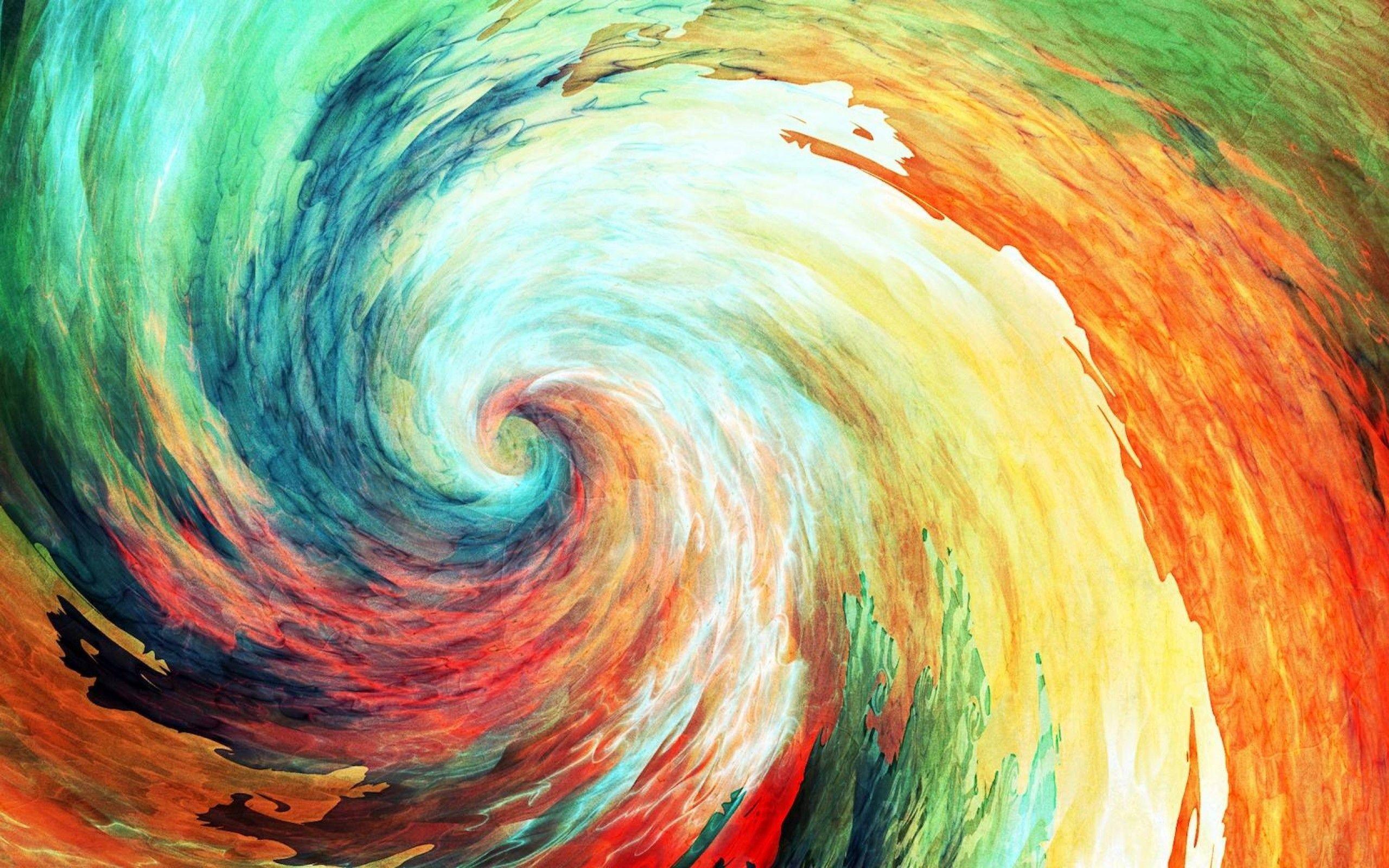 زیباترین نقاشی انتزاعی اکسپرسیونیسم طرح مارپیچ رنگارنگ 