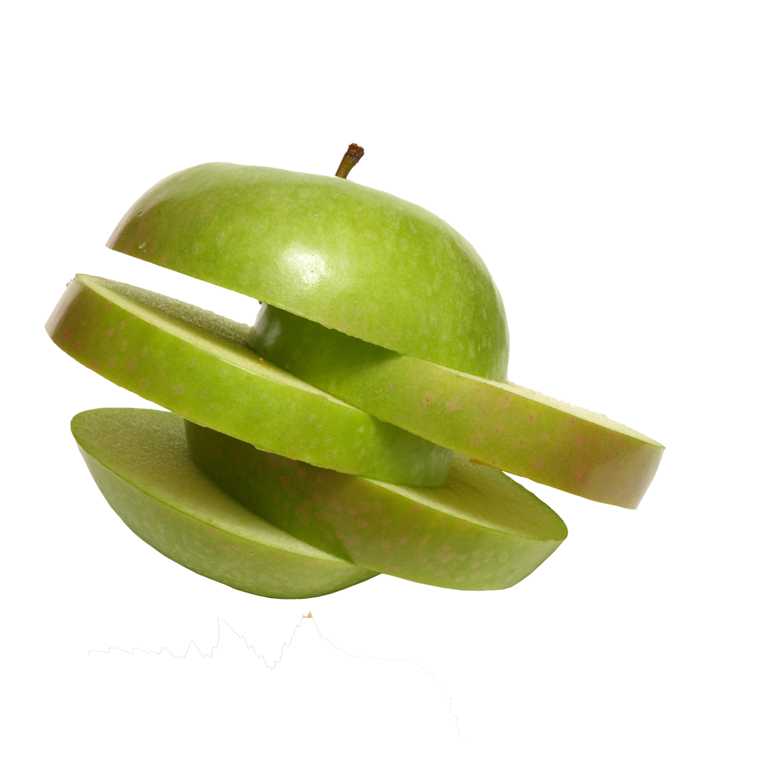 عکس دوربری شده سیب سبز لایه لایه برای photoshop