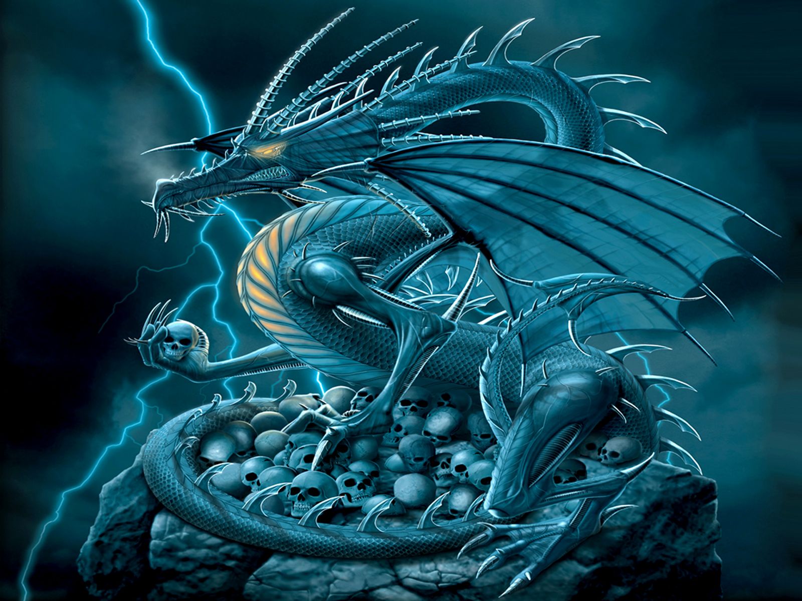 تصویر زیبا و دیدنی از اژدها آبی رنگ و زیبا  