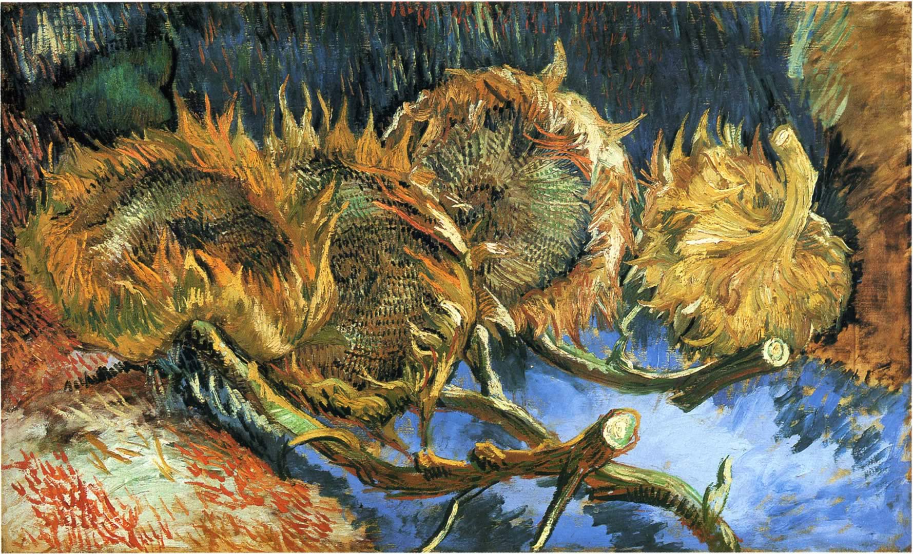 تصویر استوک نقاشی گلهای آفتابگردان ونسان ونگوگ برای چاپ تابلو