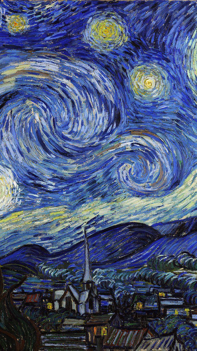 تصویر کپی شده نقاشی شب پر ستاره اثر ونسان ون گوگ