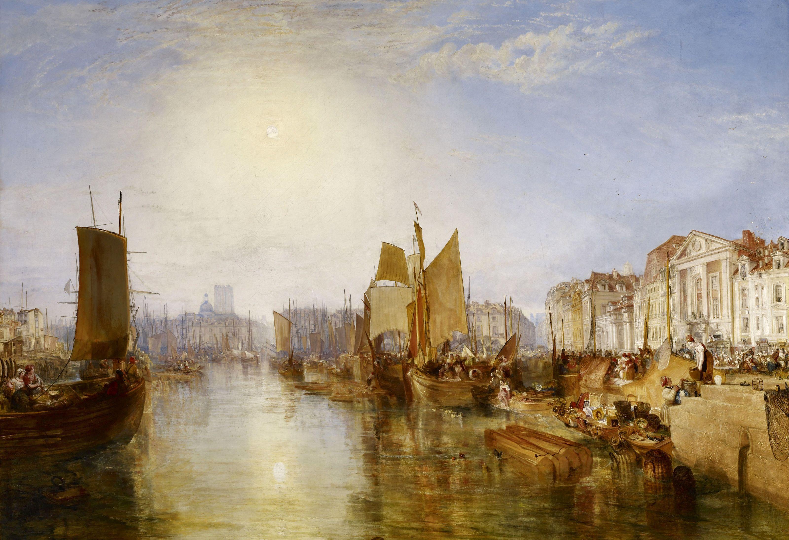دانلود تابلو نقاشی لنگرگاه و کشتی ها اثر ویلیام ترنر