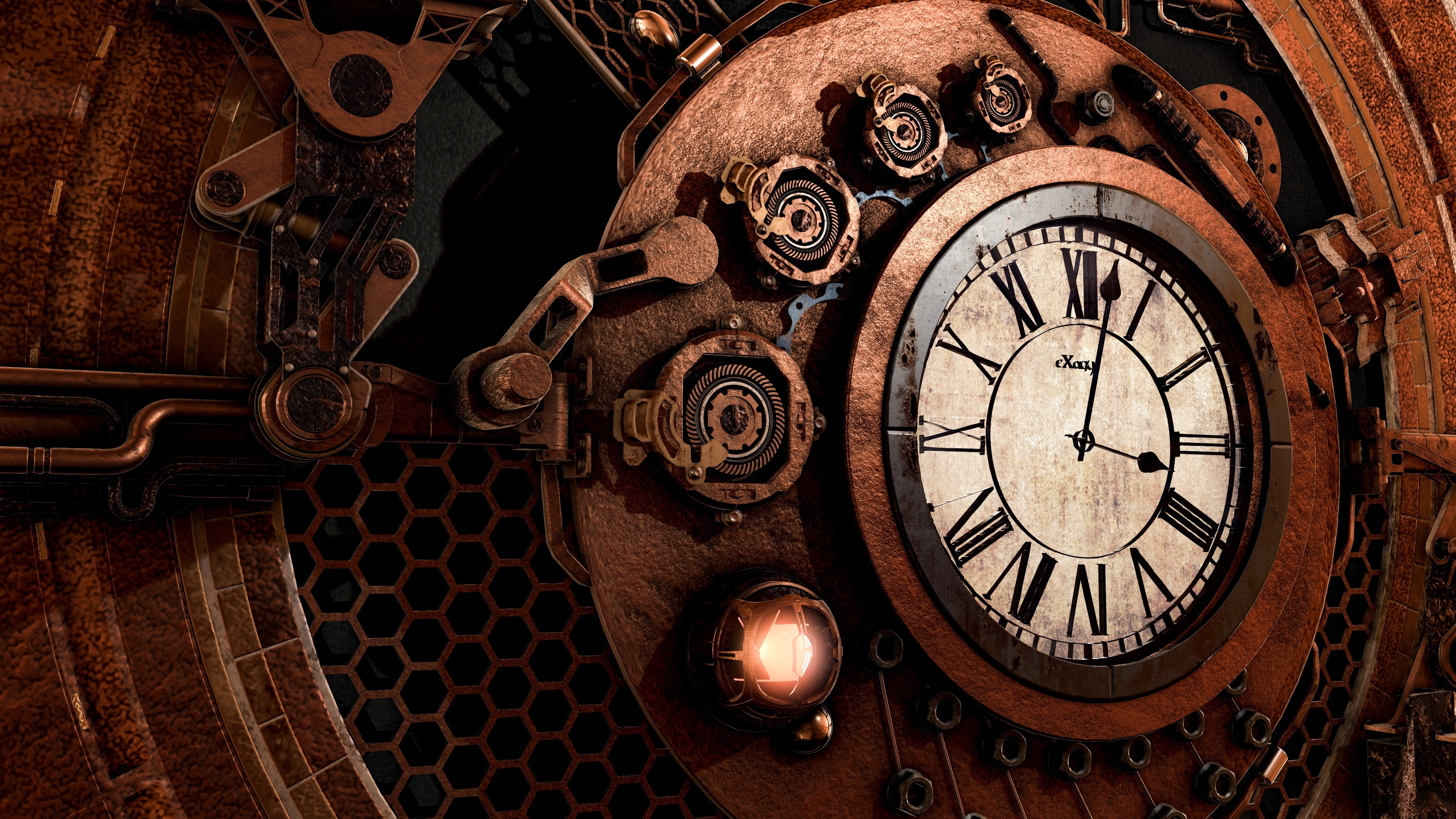عکس ساعت قدیمی قهوه‌ای رنگ با جزئیات مسحورکننده در کیفیت ویژه HD