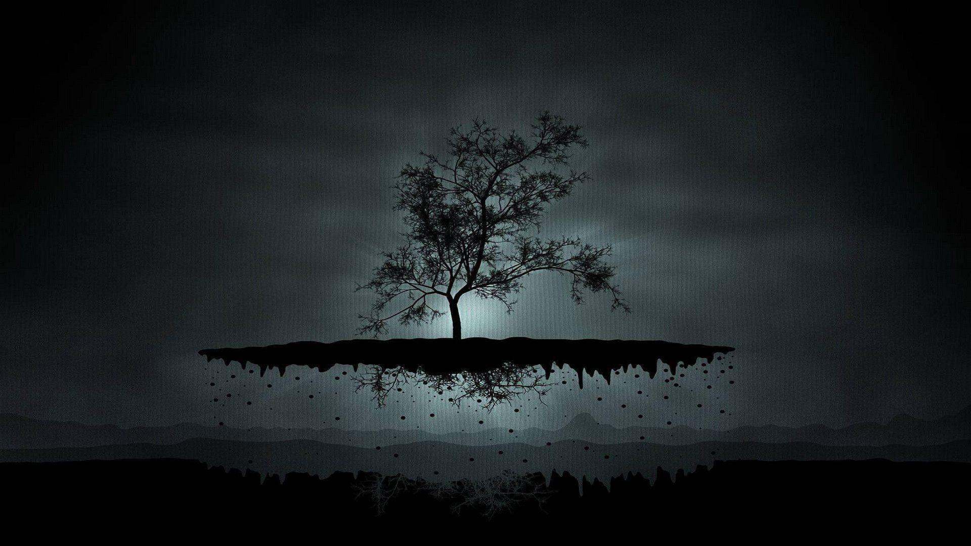 زیباترین عکس پروفایل تاریک از درخت بی برگ و بار 