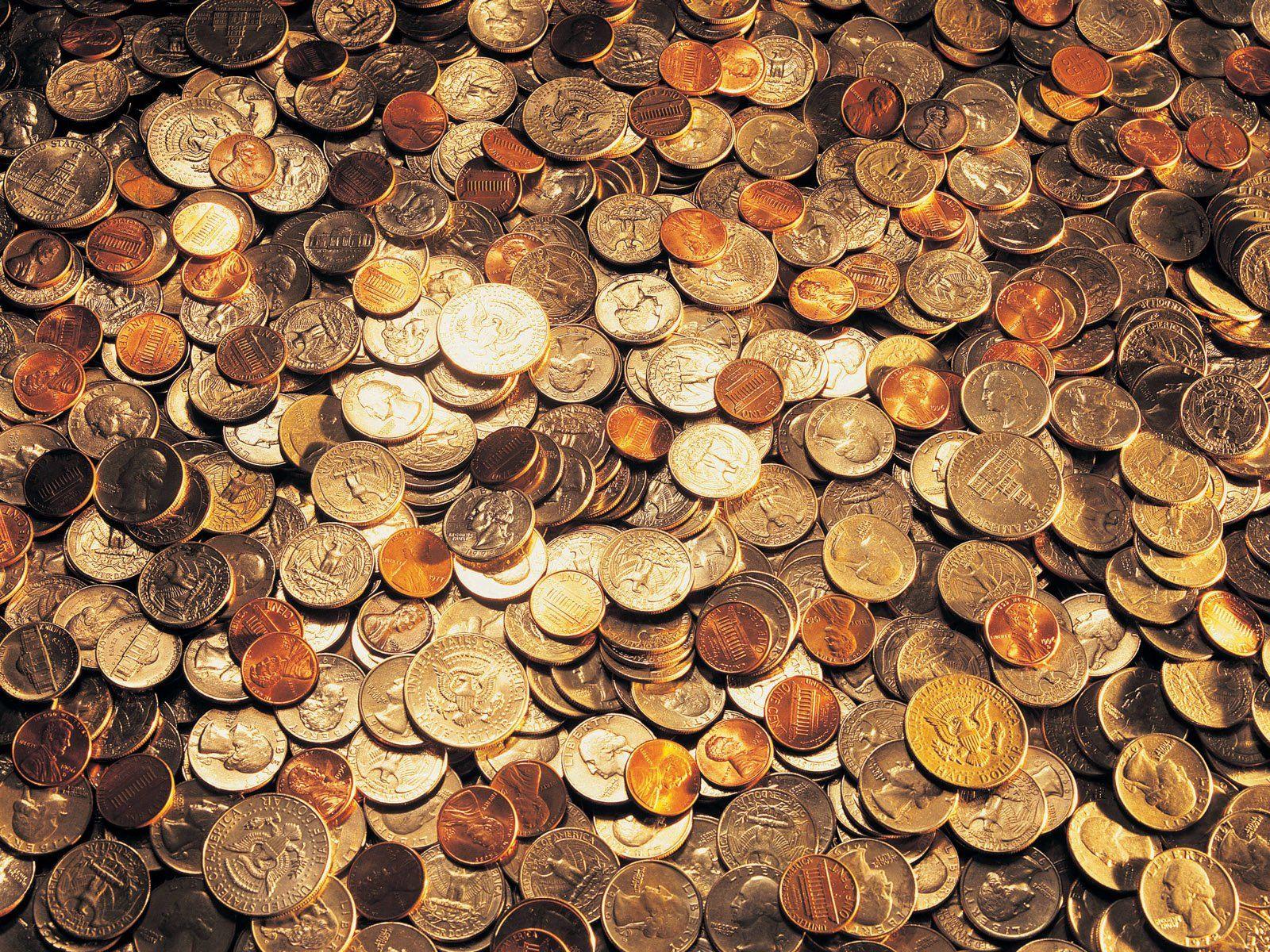 دانلود والپیپر انبوهی از سکه های طلا برای پس زمینه 