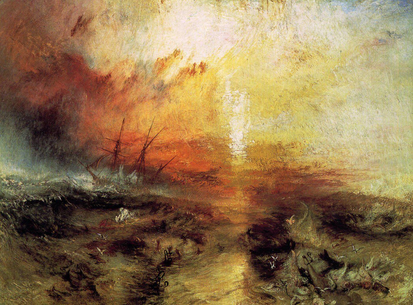 دانلود تابلو نقاشی زیبا از ویلیام ترنر به نام کشتی برده 