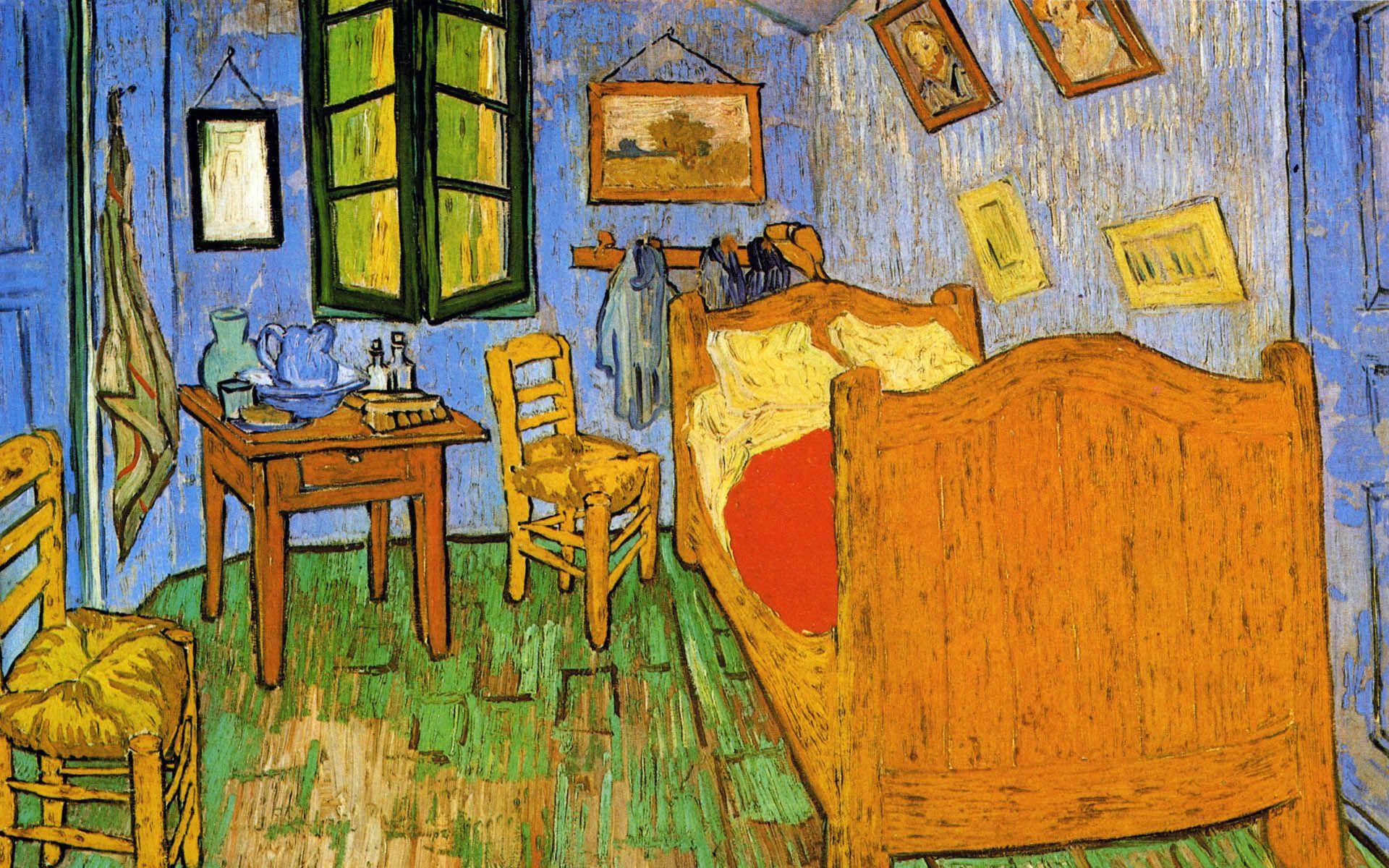 عکس نقاشی اتاق خواب آرل اثر دیدنی نقاش معروف ونسان ونگوگ