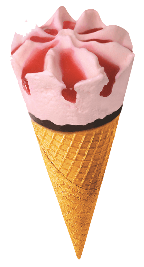 تصویر پی ان جی رایگان بستنی قیفی توت فرنگی وانیلی 