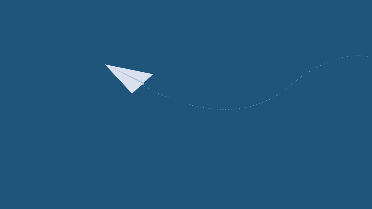 لوگوی تماشایی هواپیمای کاغذی با زمینه آبی در کیفیت عالی full hd